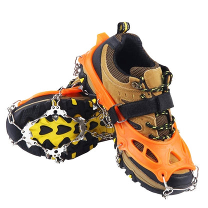F26-2 26 Teeth Snow Mountain Non-slip Shoes Cover 201 Stainless Steel Ice Claws, Size:, M Black, L Black, XL Black, M Orange, L Orange, XL Orange