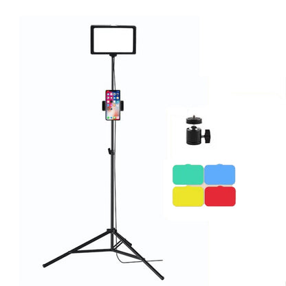 8 Inch 3200-5500K Three-color Temperature Photography Flat-panel Live Fill Light,Spec:, Small Tripod, 30cm Bracket, 42cm Bracket, 0.5m Bracket, 0.5m Bracket +Bluetooth RC, 2.1m Bracket, 2.1m Bracket+Bluetooth RC