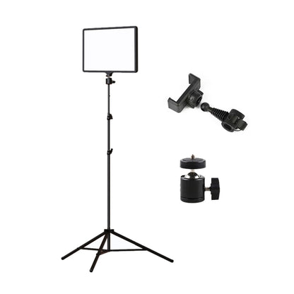 10 Inch 3000-6500K Three-color Temperature Photography Flat-panel Live Fill Light,Spec:, Only Light, 30cm Bracket, 42CM Bracket, 0.5m Bracket, 2.1m Bracket, 2.1m Bracket+Clip, Small Tripod