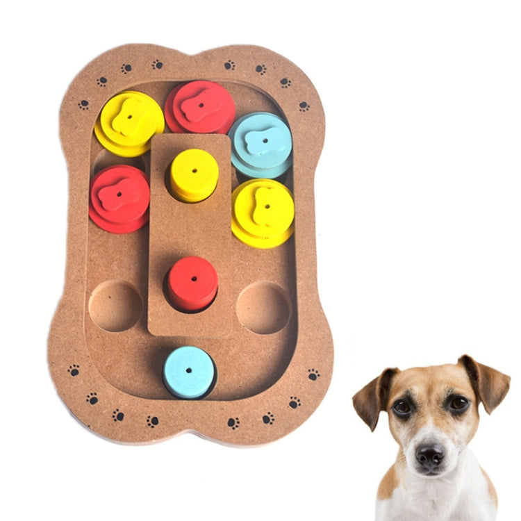 Pet Dog Feeding Multifunctional Educational Wooden Toy, Paw Print, Bone Type