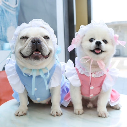 Pet Parent-child Dress Maid Skirt Can Be Hung With Leash, XS, S, M, L, XL, XXL