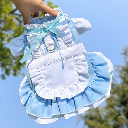 Pet Parent-child Dress Maid Skirt Can Be Hung With Leash, XS, S, M, L, XL, XXL