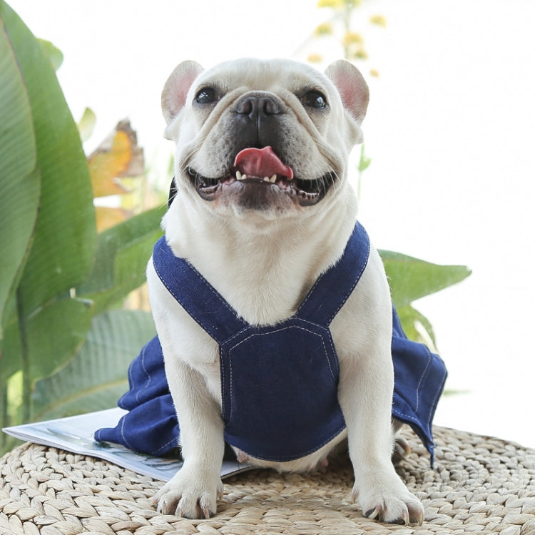 Pet Cat Denim Skirt Chest Back Leash for Dog Walking, XS, S, M, L, XL, XXL, XXXL