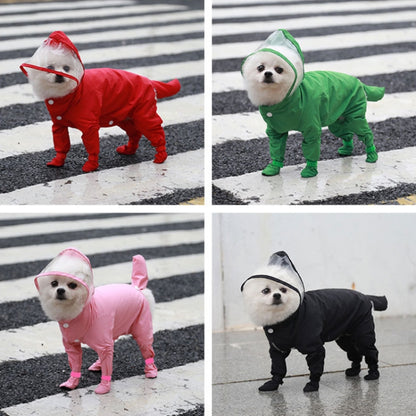 All-inclusive Pet Four-leg One-piece Outdoor Waterproof Raincoat, S, M, L, XL