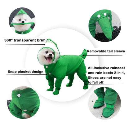 All-inclusive Pet Four-leg One-piece Outdoor Waterproof Raincoat, S, M, L, XL