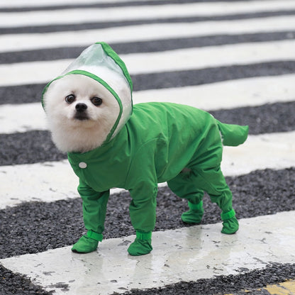 All-inclusive Pet Four-leg One-piece Outdoor Waterproof Raincoat, S, M, L, XL