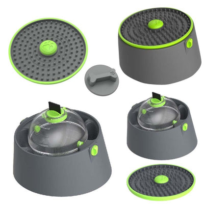 Multi-functional Card Dog Cage Licking Plate Suction Cup Dog Feeder, Bowl+Disc, Bowl+Ball
