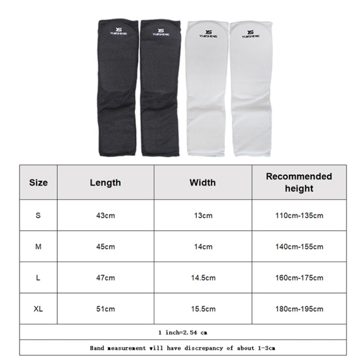 Elastic Breathable Karate Leg Guards Taekwondo EVA Board Protective Gear, S (White), M (White), L (White), XL (White), S (Black), M (Black), L (Black), XL (Black)
