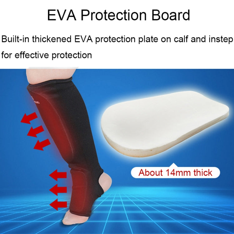 Elastic Breathable Karate Leg Guards Taekwondo EVA Board Protective Gear, S (White), M (White), L (White), XL (White), S (Black), M (Black), L (Black), XL (Black)