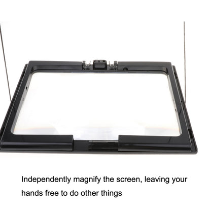 WJ10015 Full Page Reading LED Light Three-dimensional Folding Bracket Magnifying Glass, 3X Magnifying Glass