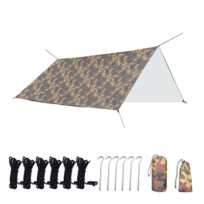 Waterproof Tent Tarp Square Canopy Polyester Sunshade Floor Mat, 3X3m, 3X4m, 3X5m