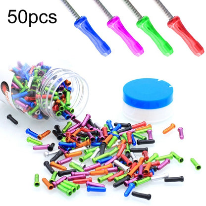 50pcs Mountain Road Bicycle Aluminum Alloy Brake Shifting Cable Core Cap, Brake Core Cap