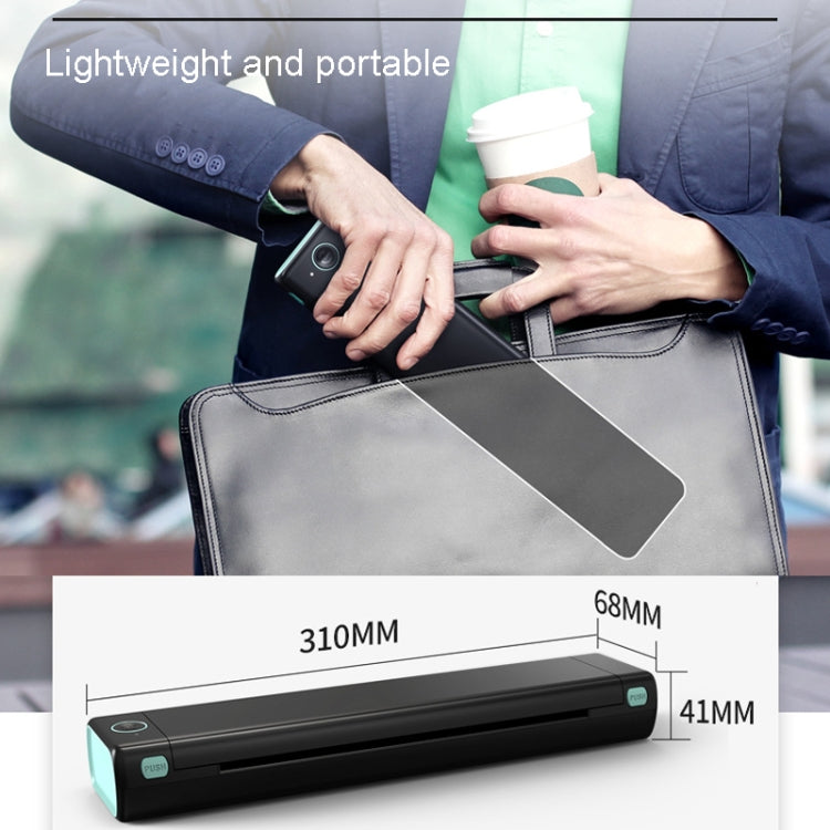 M08F Bluetooth Wireless Handheld Portable Thermal Printer, Black Green A4 Version, Black A4 Version, White A4 Version, White Orange A4 Version, Green A4 Version, Pink A4 Version, Gray A4 Version, Silver A4 Version, Black Green Letter Version