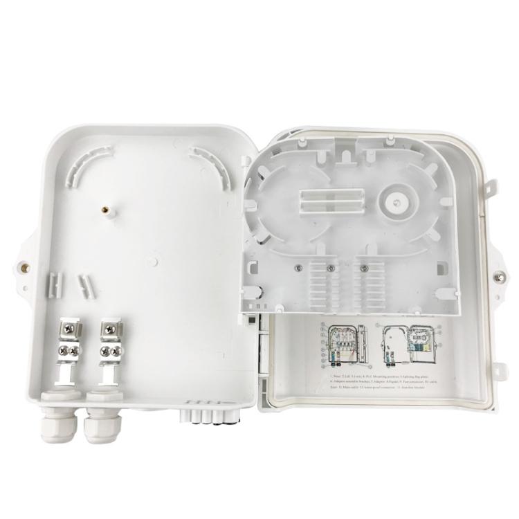 8-Core Outdoor-Rated Fiber Optic Splitter Box ABS Indoor/Outdoor Wall-Mounted Pole Fiber Optic Enclosure