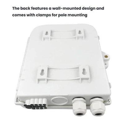 8-Core Outdoor-Rated Fiber Optic Splitter Box ABS Indoor/Outdoor Wall-Mounted Pole Fiber Optic Enclosure