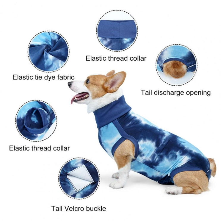 Tie-dye Dog Postoperative Clothes Easy to Put On and Take Off Pet Sterilization Clothes, XXS, S, M, L, XL, XXL, XXXL
