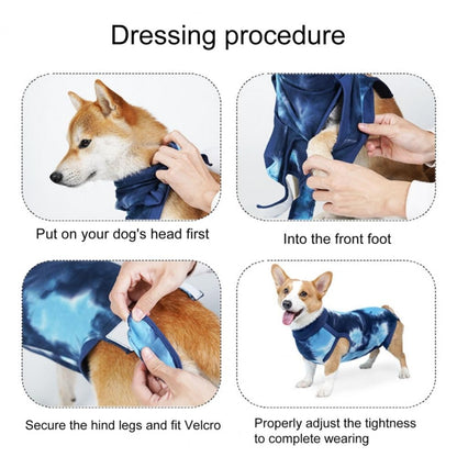 Tie-dye Dog Postoperative Clothes Easy to Put On and Take Off Pet Sterilization Clothes, XXS, S, M, L, XL, XXL, XXXL