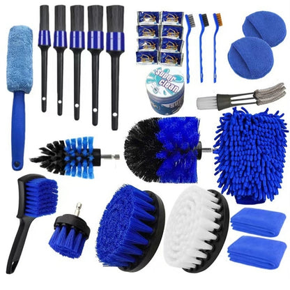 Car Wash Waterproof Gloves Wheel Hub Cleaning Brush, 30 in 1