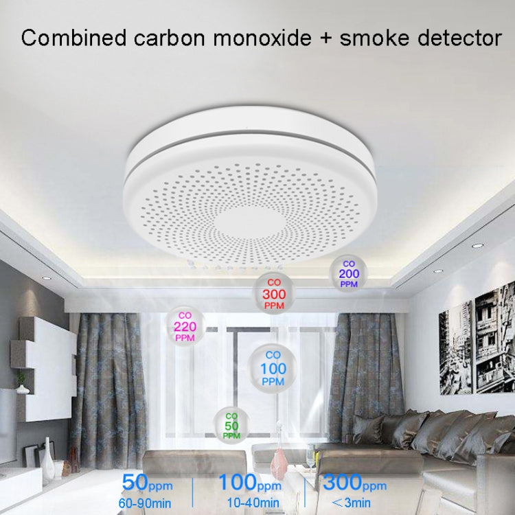 RH-WS11-W WiFi 2 In 1 Smoke Alarm Carbon Monoxide Composite Smoke Sensor, RH-WS11-W