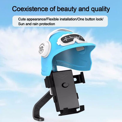 Small Helmet Sunscreen Phone Stand Bracket Motorcycle Mobile Phone Holder,Spec:, Handlebar White, Rearview Mirror Blue, Rearview Mirror White, Blue Helmet, White Helmet, Handlebar Black, Handlebar Yellow, Rearview Mirror Black, Rearview Mirror Yellow