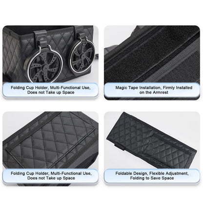 Car Armrest Box Folding Storage Box Multifunctional Water Cup Holder
