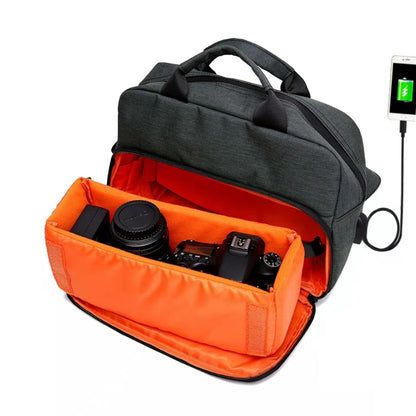 SLR Camera Bag Men Crossbody  Photography Bag Waterproof Carrying Case with USB Charging Port, Large, Small