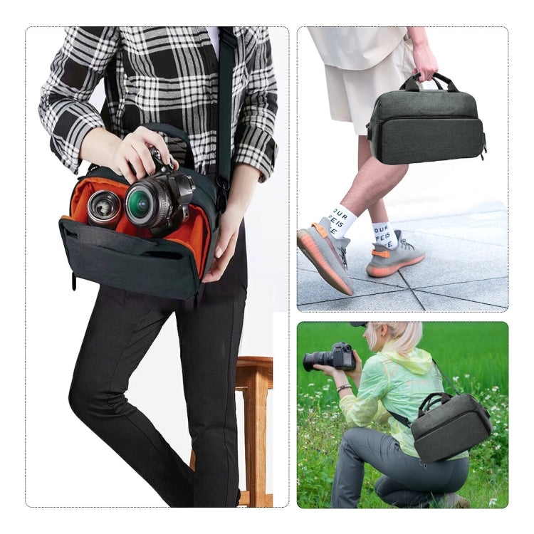 SLR Camera Bag Men Crossbody  Photography Bag Waterproof Carrying Case with USB Charging Port, Large, Small