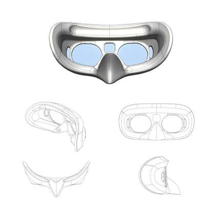 For DJI Goggles 2 Foam Padding Sponge Eye Pad Mask, Black, With Lens Cover Black