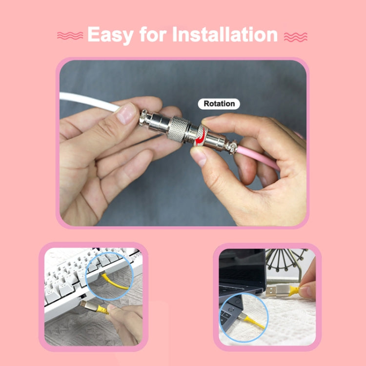 Ajazz AL60 USB To Type-C/USB-C Keyboard Extension Line Single Hole Connector, Cable Length: 2.3m