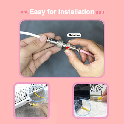 Ajazz AL60 USB To Type-C/USB-C Keyboard Extension Line Single Hole Connector, Cable Length: 2.3m