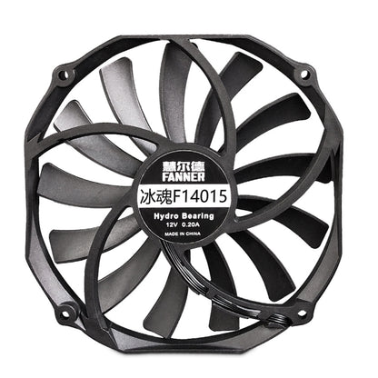 FANNER Ice Soul F14015 4PIN PWM Ultra-thin Chassis Fan Desktop Computer Radiator, F14015