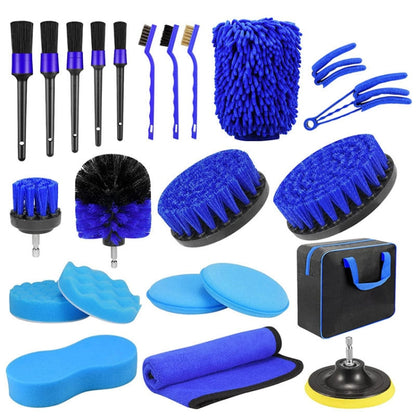 WRS-CS29 Car Wash Cleaning Brush Set Car Interior Crevice Cleaning Electric Drill Brush, 22pcs/set, 23pcs/set, 24pcs/set, 26pcs/set, 27pcs/set