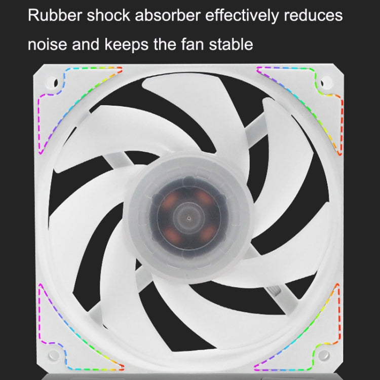 MF12025 5V ARGB 12cm Shenguang Synchronous Water Cold Radiator Large Air Volume Chassis Fan, MF12025 White, MF12025 Black
