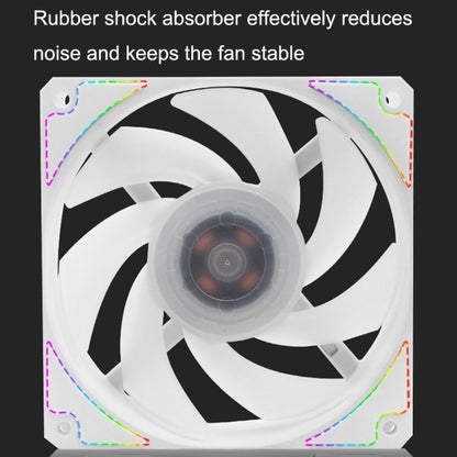 MF12025 5V ARGB 12cm Shenguang Synchronous Water Cold Radiator Large Air Volume Chassis Fan, MF12025 White, MF12025 Black