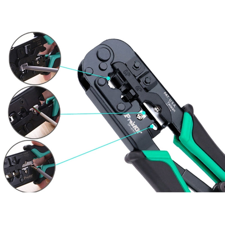 ProsKit CP-376TR 4P/6P/8P Three-Use Network Crimping Pliers, CP-376TR