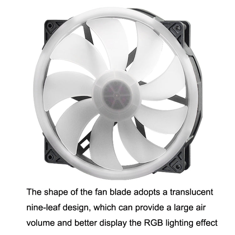 FANNER 2020 5V ARGB 20cm Large Air Volume Slow Motherboard Shenguang Synchronized Chassis Fan, 2020