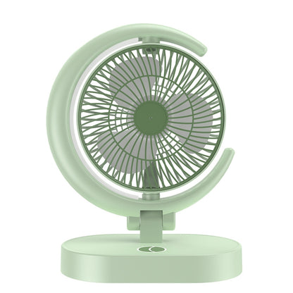 LF-002 Mini USB Rechargeable Light Desktop Fan Rotatable Night Light Silent Fan