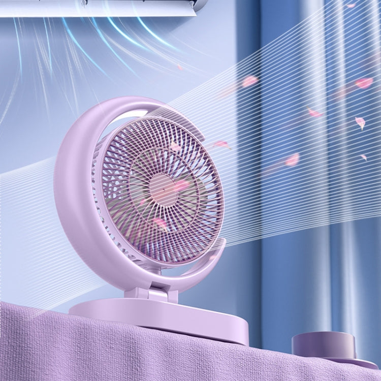 LF-002 Mini USB Rechargeable Light Desktop Fan Rotatable Night Light Silent Fan