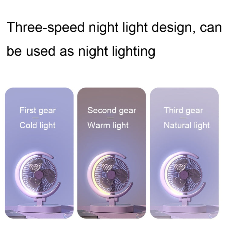 LF-002 Mini USB Rechargeable Light Desktop Fan Rotatable Night Light Silent Fan