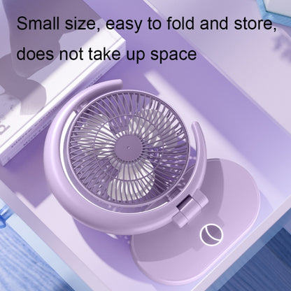 LF-002 Mini USB Rechargeable Light Desktop Fan Rotatable Night Light Silent Fan