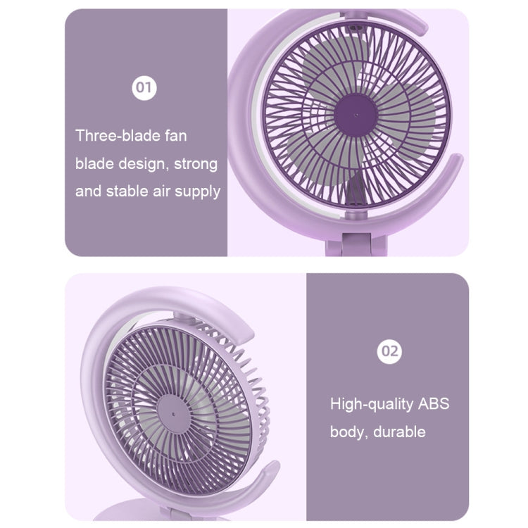 LF-002 Mini USB Rechargeable Light Desktop Fan Rotatable Night Light Silent Fan