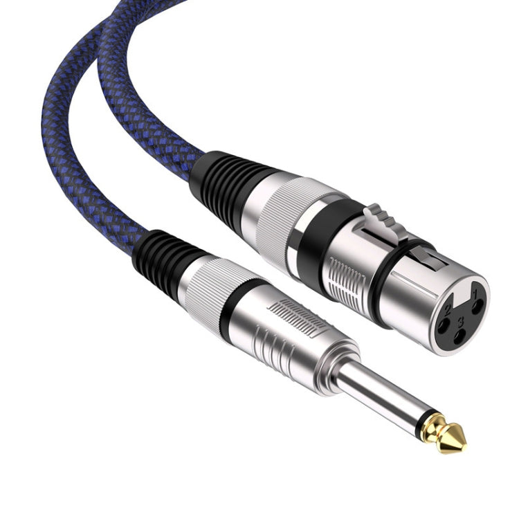 Blue and Black Net TRS 6.35mm Male To Caron Female Microphone XLR Balance Cable, 0.5m, 1m, 1.8m, 3m, 5m, 8m, 10m, 12m, 15m, 20m, 25m, 30m