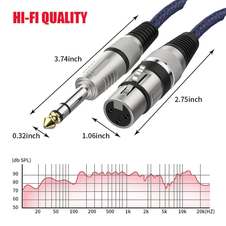Blue and Black Net TRS 6.35mm Male To Caron Female Microphone XLR Balance Cable, 0.5m, 1m, 1.8m, 3m, 5m, 8m, 10m, 12m, 15m, 20m, 25m, 30m