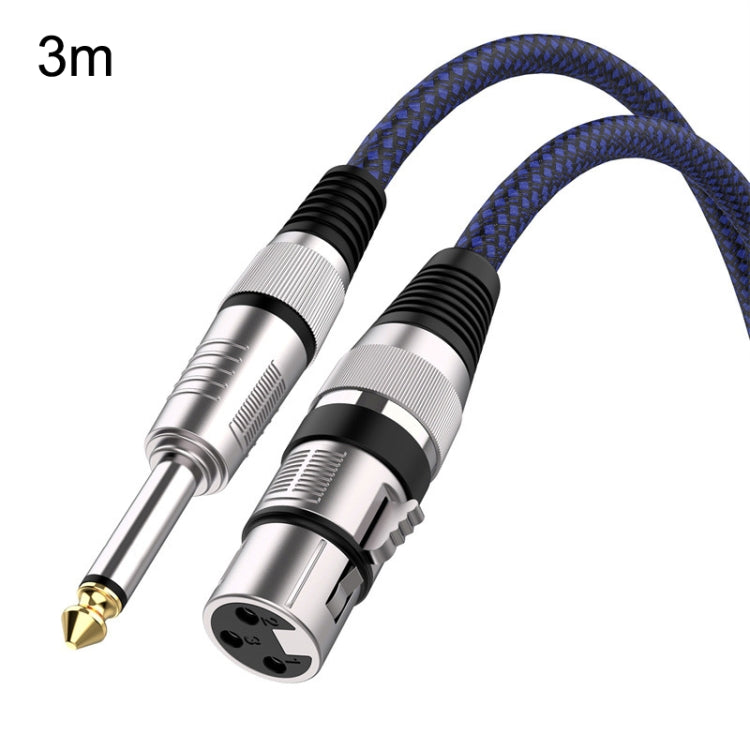 Blue and Black Net TRS 6.35mm Male To Caron Female Microphone XLR Balance Cable, 0.5m, 1m, 1.8m, 3m, 5m, 8m, 10m, 12m, 15m, 20m, 25m, 30m