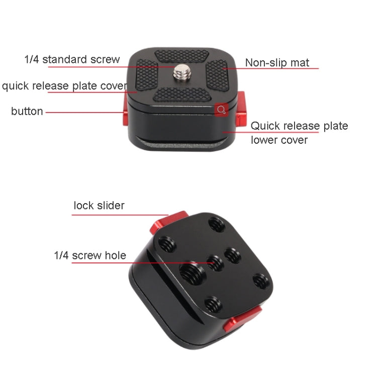 Quick Release Plate Clamp for DSLR Camera Camcorder Tripod Monopod, Z049 Quartet Mini, Z056 Mini Gimbal, Z005 Mini V-Lock