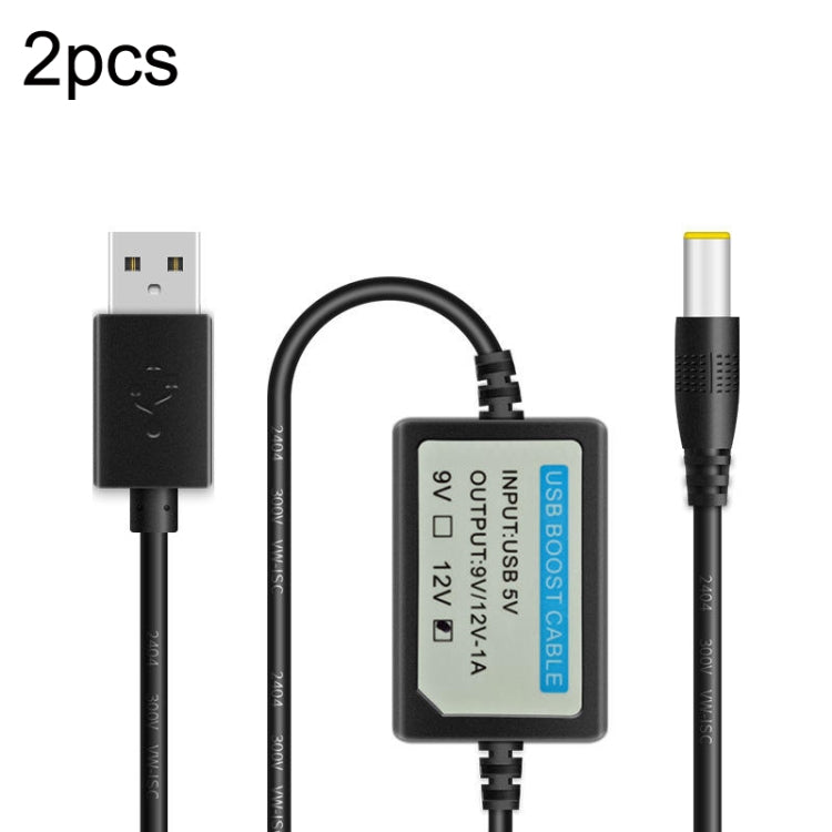 USB Booster Line Mobile Power Cord, 2pcs DC 5V to 9V, 2pcs DC 5V to 12V