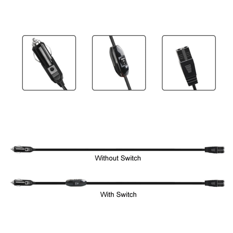 12V/24V Car Refrigerator Cable B Suffix Cigarette Lighter Plug Power Cord, Length:, 1m With Switch, 2m Without Switch, 2m With Switch, 3m Without Switch, 3m With Switch, 4m Without Switch, 4m With Switch, 5m Without Switch, 5m With Switch