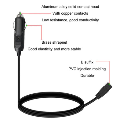 12V/24V Car Refrigerator Cable B Suffix Cigarette Lighter Plug Power Cord, Length:, 1m With Switch, 2m Without Switch, 2m With Switch, 3m With Switch, 4m Without Switch, 4m With Switch, 5m Without Switch, 5m With Switch