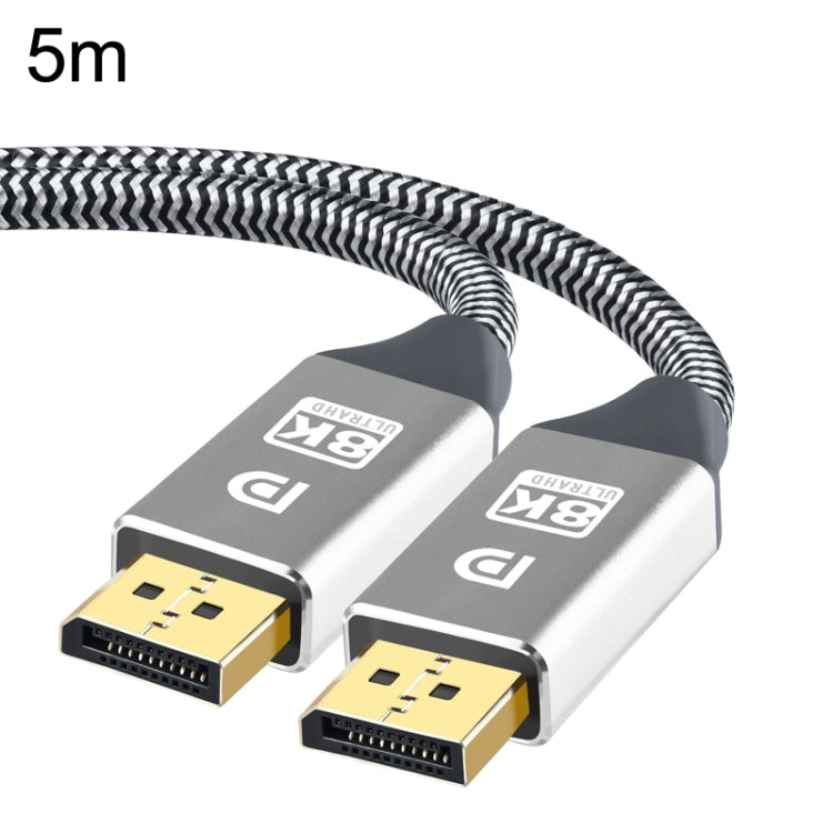 1.4 Version DP Cable Gold-Plated Interface 8K High-Definition Display Computer Cable 30AWG OD:6.3MM With Nylon Mesh, 1.5m, 3m, 5m