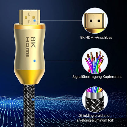 HDMI 2.1 Version 8K 60Hz For PS4 Cable Projector Notebook Set-Top Box Cable, HD803 2m